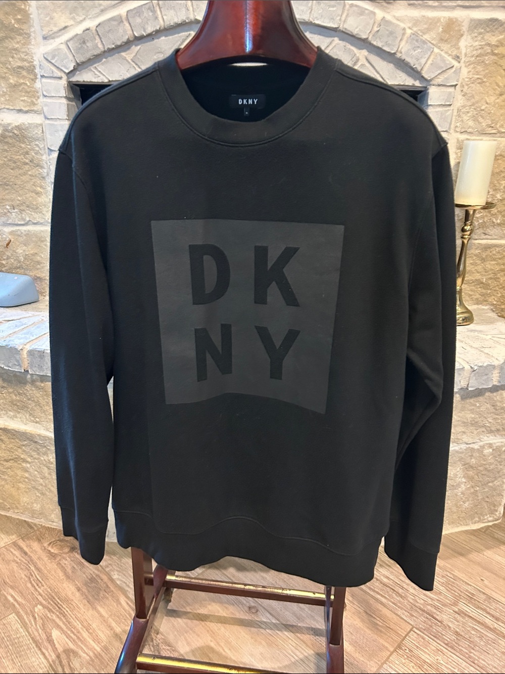 DKNY Men’s Black Logo Crewneck Sweatshirt